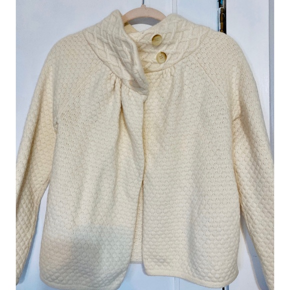 LOFT Cable Knit Cape Sweater - Picture 1 of 7